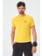 P-005678-ERKEK Bisiklet Yaka Rahat Kesim Casual Nefes Alabilen Athletic Spor T-Shirt - Tişört-Sarı 1