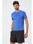P-005678-ERKEK Bisiklet Yaka Rahat Kesim Casual Nefes Alabilen Athletic Spor T-Shirt - Tişört-Mavi 1