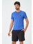 P-005678-ERKEK Bisiklet Yaka Rahat Kesim Casual Nefes Alabilen Athletic Spor T-Shirt - Tişört-Mavi 5