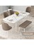 Concept Rut Serisi Açılabilir 80X132 Beyaz Mermer Desen Mutfak Masa Takımı 4 Sandalye 1 Bench 2