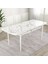 Concept Rut Serisi Açılabilir 80X132 Beyaz Mermer Desen Mutfak Masa Takımı 4 Sandalye 1 Bench 4