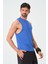 P-002999-ERKEK Askılı Bisiklet Yaka Sıfır Kol Casual Fitness Tişört Kolsuz Spor Atleti-Mavi 3