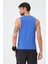 P-002999-ERKEK Askılı Bisiklet Yaka Sıfır Kol Casual Fitness Tişört Kolsuz Spor Atleti-Mavi 4