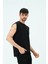 P-006689-ERKEK Kolsuz Oversize Esnek Pamuklu 2 Iplik Spor Sweat / T-Shirt/atlet-Siyah 2