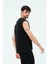 P-006689-ERKEK Kolsuz Oversize Esnek Pamuklu 2 Iplik Spor Sweat / T-Shirt/atlet-Siyah 4