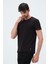 P-006681-ERKEK Slim Fit Bisiklet Yaka Kısa Kol Basic Casual Spor T-Shirt - Tişört-Siyah 2