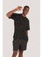 P-006886-ERKEK 100% Pamuklu Oversize Batik Yıkama Efektli Kısa Kol T-Shirt-Siyah 2