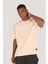 P-005654-ERKEK 100% Pamuklu Oversize Kısa Kol T-Shirt-Bej 1