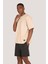 P-005654-ERKEK 100% Pamuklu Oversize Kısa Kol T-Shirt-Bej 3