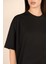 P-005478-KADIN 100% Pamuklu Oversize Kısa Kol T-Shirt-Siyah 3