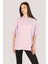 P-005478-KADIN 100% Pamuklu Oversize Kısa Kol T-Shirt-Lila 2