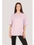 P-005478-KADIN 100% Pamuklu Oversize Kısa Kol T-Shirt-Lila 3