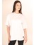 P-005478-KADIN 100% Pamuklu Oversize Kısa Kol T-Shirt-Beyaz 1