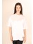 P-005478-KADIN 100% Pamuklu Oversize Kısa Kol T-Shirt-Beyaz 2