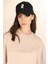 P-005478-KADIN 100% Pamuklu Oversize Kısa Kol T-Shirt-Bej 4
