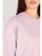 P-005478-KADIN 100% Pamuklu Oversize Kısa Kol T-Shirt-Lila 4