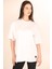 P-005478-KADIN 100% Pamuklu Oversize Kısa Kol T-Shirt-Beyaz 1