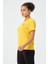 P-003000-KADIN Bisiklet Yaka Rahat Kesim Casual Nefes Alabilen Athletic Spor T-Shirt - Tişört-Sarı 5