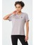 P-003000-KADIN Bisiklet Yaka Rahat Kesim Casual Nefes Alabilen Athletic Spor T-Shirt - Tişört-Gri 1