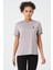 P-003000-KADIN Bisiklet Yaka Rahat Kesim Casual Nefes Alabilen Athletic Spor T-Shirt - Tişört-Gri 2