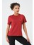 P-003000-KADIN Bisiklet Yaka Rahat Kesim Casual Nefes Alabilen Athletic Spor T-Shirt - Tişört-Bordo 1