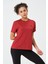 P-003000-KADIN Bisiklet Yaka Rahat Kesim Casual Nefes Alabilen Athletic Spor T-Shirt - Tişört-Bordo 2