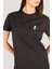 P-005962-KADIN %100 Pamuklu Bisiklet Yaka Kısa Kol Rahat Kesim Casual Spor T-Shirt - Tişört-Siyah 3