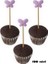 100 Adet Dekoratif Kelebek Boncuklu Cupcake Kürdanı 6 cm Mor - Kelebek 15 mm 2