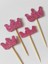 Beyhan Bayhan 25 Adet Dekoratif Eva Kraliçe Taçlı Pasta Kürdanı 6 cm Pembe - Baby Shower Kürdan 1