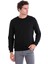 Siyah Regular Fit Düz Pamuklu Bisiklet Yaka Sweatshirt 2