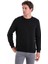 Siyah Regular Fit Düz Pamuklu Bisiklet Yaka Sweatshirt 3