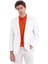 Beyaz D. Comfort Fit Düz Mono Yaka Casual Keten Ceket 1