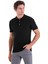 Siyah Slim Fit Düz Rayon Polo Yaka Triko Tişört 1