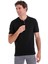 Siyah Slim Fit Düz Rayon Polo Yaka Triko Tişört 2