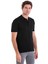 Siyah Slim Fit Düz Rayon Polo Yaka Triko Tişört 3