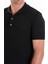 Siyah Slim Fit Düz Rayon Polo Yaka Triko Tişört 5