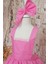 Pembe Puantiyeli Kız Çocuk Tütü Elbise Bandana Takım 1-10 Yaş Doğum Günü Elbisesi 4