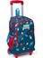 Kids Çivit Kırmızı Uzay Desenli Çekçekli 3'lü Çanta Seti SET0123136 2