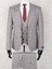 Slim Fit Sivri Yaka-Çift Yırtmaç Taş Rengi Drop 6 Yelekli Takım Elbise 2