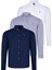 Üçlü Set G674 Dewberry Erkek Gömlek-Lacivert-Beyaz-Gri 1