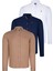 Üçlü Set G674 Dewberry Erkek Gömlek Lacivert Beyaz Camel 1