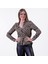 Bej Kahve Siyah Leopar Desenli Slim Fit Kadın Gömlek 3