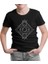 Phases Of The Moon On A Geometrical Background Siyah Çocuk Tshirt 1