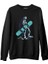 Man Holding Snowboard Siyah Erkek Kalın Sweatshirt 1