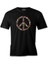 Floral Butterfly Birds Peace Symbol Siyah Erkek Tshirt 1
