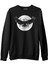 Raven Bird Wings And Moon Siyah Erkek Kalın Sweatshirt 1
