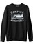 Camping Adventure Axe And Tent Siyah Erkek Kalın Sweatshirt 1