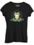 Meditating Frog Siyah Kadın Tshirt 1