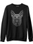 Realistic German Shephard Dog Siyah Erkek Kalın Sweatshirt 1