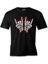 Skeleton Hands Making Rock Sign Siyah Erkek Tshirt 1